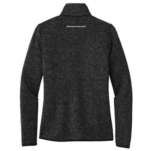 Port Authority Ladies Sweater Fleece Jacket -- Black Heather