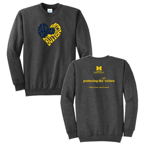 Port and Company Classic Crewneck Sweatshirt -- Dark Heather Grey