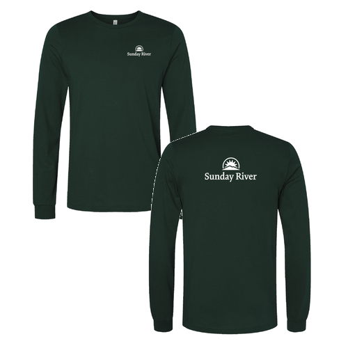 Sunday River Logo 2 White Ink -- Long Sleeve Forest