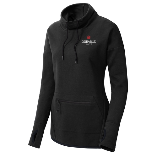 Sport-Tek Ladies Triumph Cowl Neck Pullover -- Black