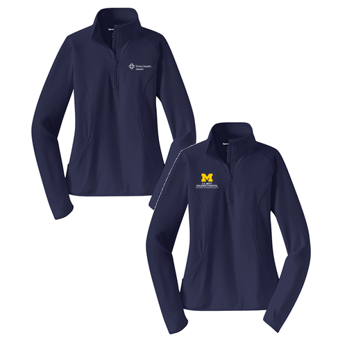 Sport Tek Ladies Sport Wick Stretch Half Zip Pullover -- True Navy