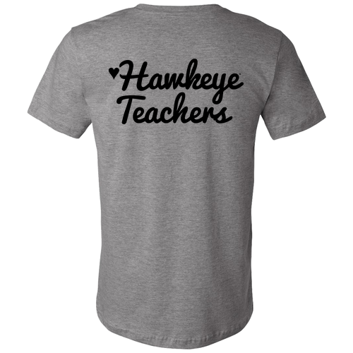 Hawkeye Teacher Bella Canvas Unisex Heather CVC T-Shirt -- Deep Heather