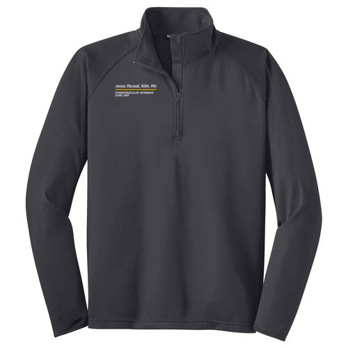 Sport Tek Sport Wick Stretch Half Zip Pullover -- Charcoal Grey