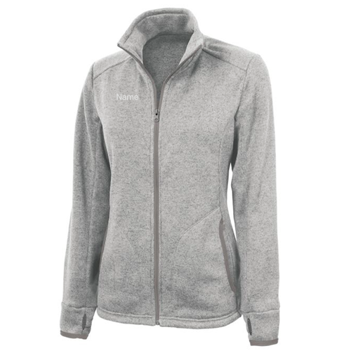 Charles River Ladies Heathered Fleece Jacket -- Light Grey Heather