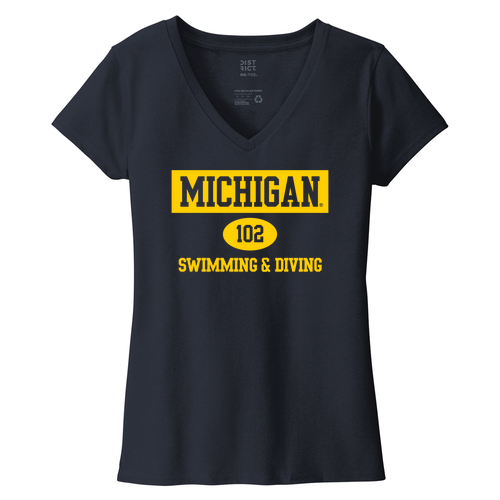 Team 102 Ladies District Womens Re-Tee V-Neck -- True Navy