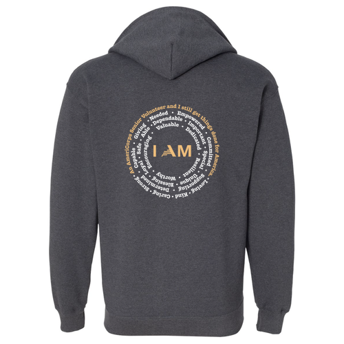 I Am Full Zip Hooded Sweatshirt -- Dark Heather