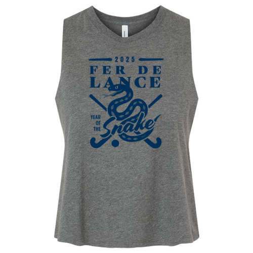 Ladies Bella Canvas Soft Racerback Cropped Tank -- Deep Heather