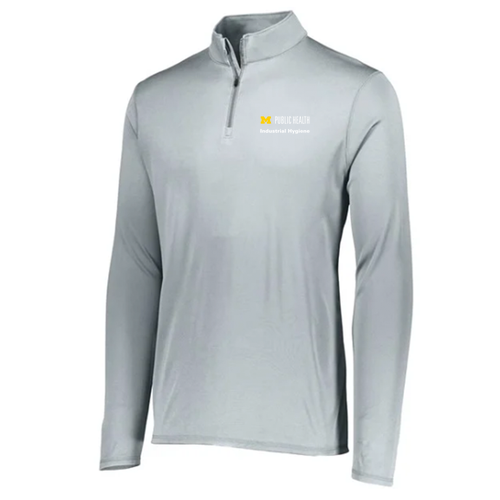 Men/Unisex Augusta Attain Wicking Quarter Zip Pullover -- Silver