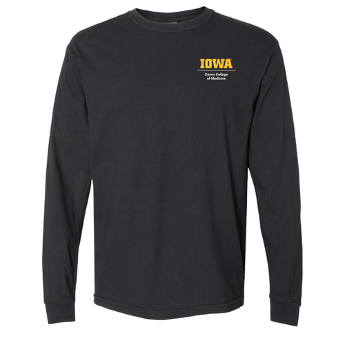 Embroidered Comfort Colors Ringspun Long Sleeve Tee -- Black