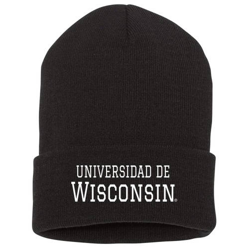 Yupoong Knit Hat with Cuff -- Black