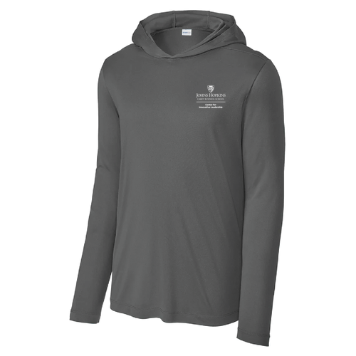 Sport-Tek Posi-UV Pro Long Sleeve Hoodie -- Dark Smoke Grey