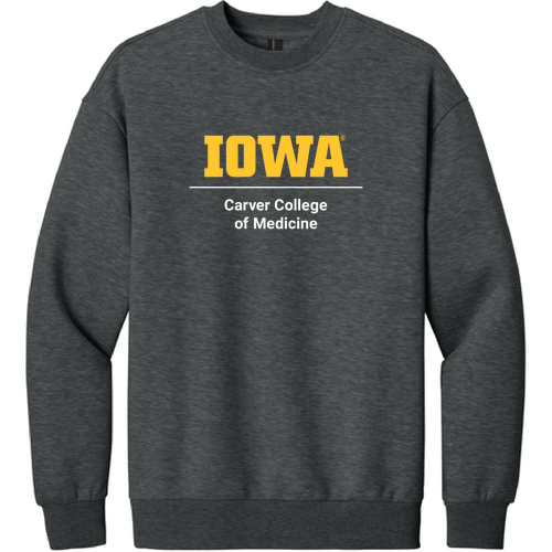 Printed CCOM Logo District V.I.T. Heavyweight Fleece Crew -- Heathered Charcoal