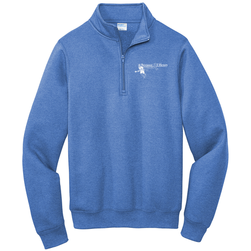 Port and Company Core Fleece Quarter-Zip Pullover Sweatshirt -- Heather Royal