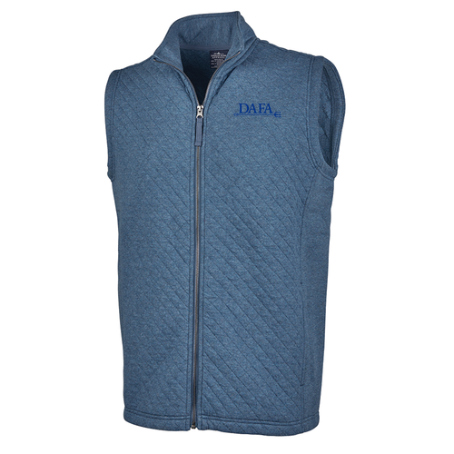 Charles River Men's Franconia Quilted Vest -- Storm Blue Heather (Navy EMB)