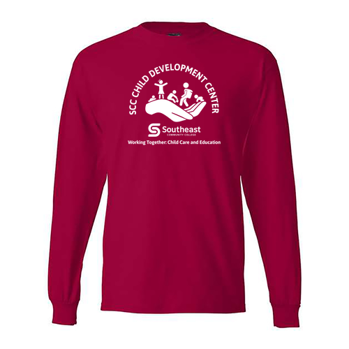 Hanes Beefy T Longsleeve T-Shirt -- Deep Red