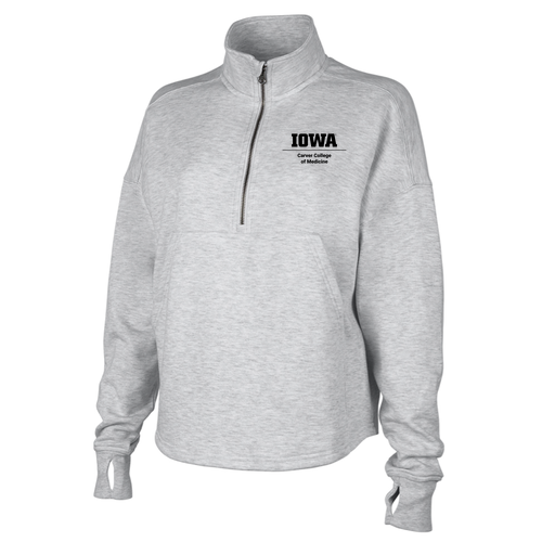 Charles River Apparel Women's Willow Half Zip Sweatshirt -- Heather Grey