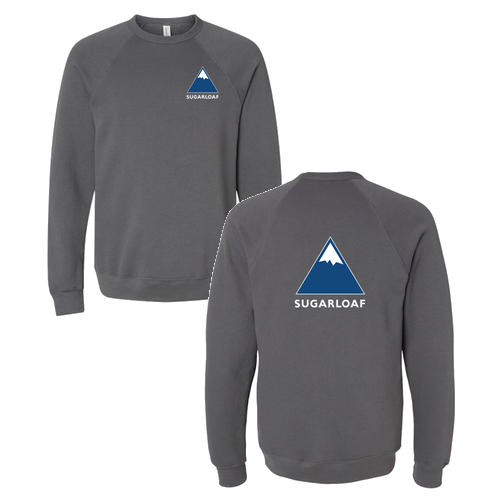 Sugarloaf Logo 2 Blue and White Ink -- Crewneck Sweatshirt Asphalt