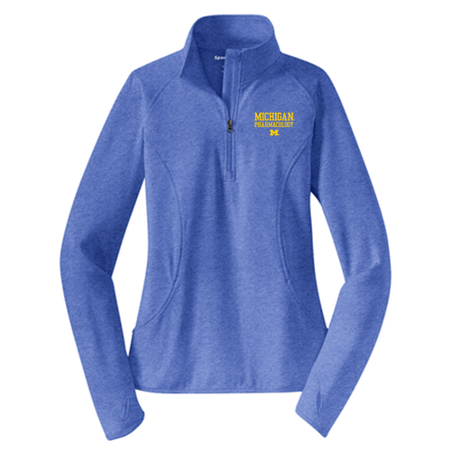 Ladies Sport Tek Sport Wick Stretch Half Zip Pullover -- True Royal Heather