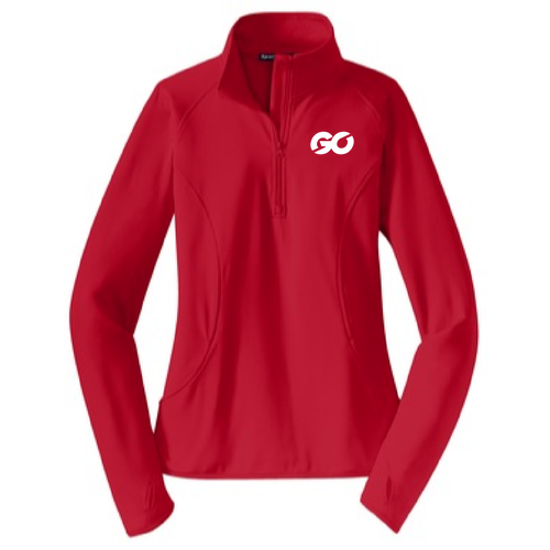 Sport Tek Ladies Sport Wick Stretch Half Zip Pullover -- True Red