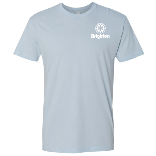 Brighton Logo 2 White Ink -- Short Sleeve Light Blue