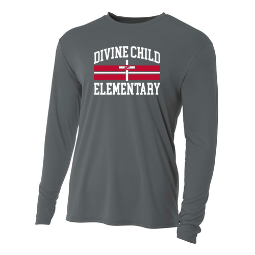 Youth A4 Longsleeve Performance Wicking Tee -- Graphite