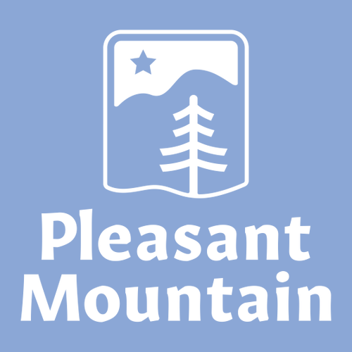 Pleasant Mountain Logo 1 White Ink -- Pullover Hooded Sweatshirt Carolina Blue
