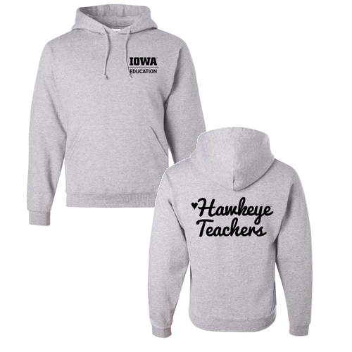 Hawkeye Teacher Jerzees 8 oz 50/50 Nublend Adult Hooded Sweatshirt -- Ash