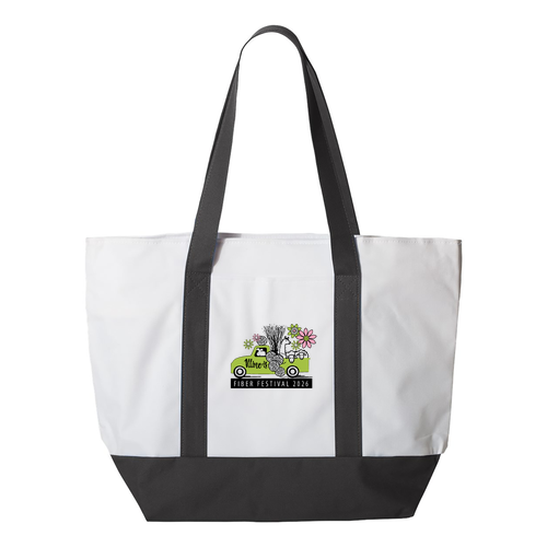 Liberty Bags Bay View Giant Zippered Boat Tote -- White/ Black