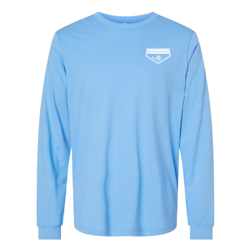 Boyne Mountain Logo 2 White Ink -- Long Sleeve Carolina Blue