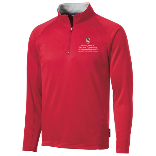 Sport Tek Sportwick Fleece Quarter Zip Pullover Embroidered-- Deep Red / Silver