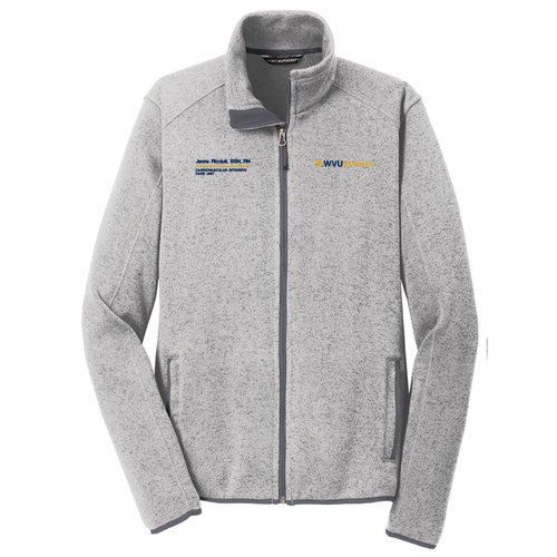 Port Authority Sweater Fleece Jacket -- Grey Heather