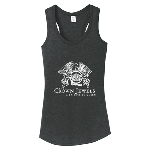 District Made Ladies Perfect Tri Racerback Tank -- Black Frost
