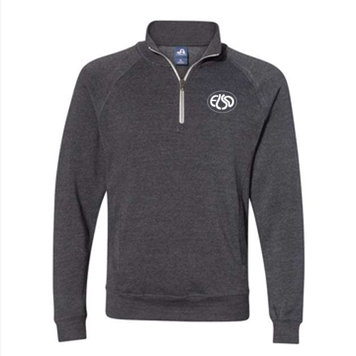 J America Adult Triblend Fleece Quarter-Zip -- Black TriBlend