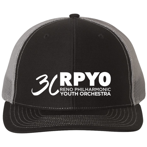 Richardson Snapback Trucker Cap -- Black / Charcoal