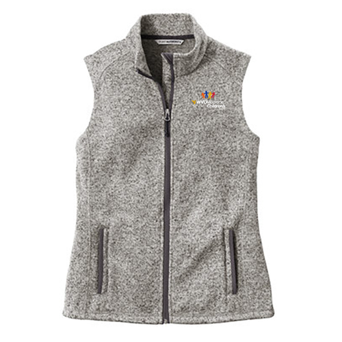 Port Authority Ladies Sweater Fleece Vest -- Grey Heather
