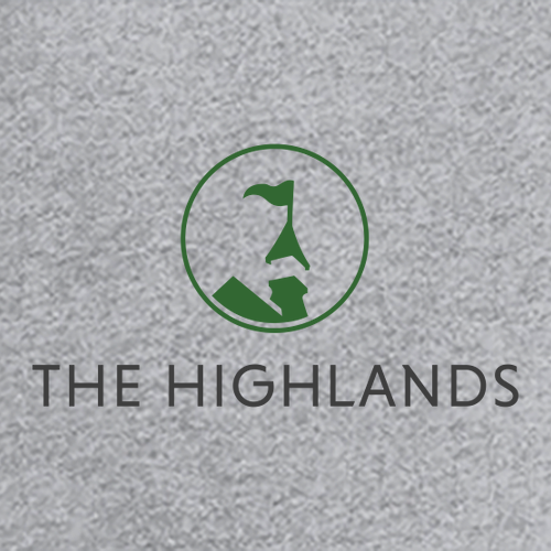 The Highlands Logo 2 Green Ink -- Short Sleeve Heather Grey