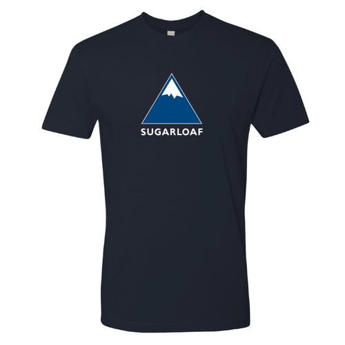 Sugarloaf Logo 1 Blue and White Ink -- Short Sleeve Midnight Navy