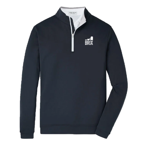 Peter Millar Men's Perth Performance Melange Quarter-Zip -- Black