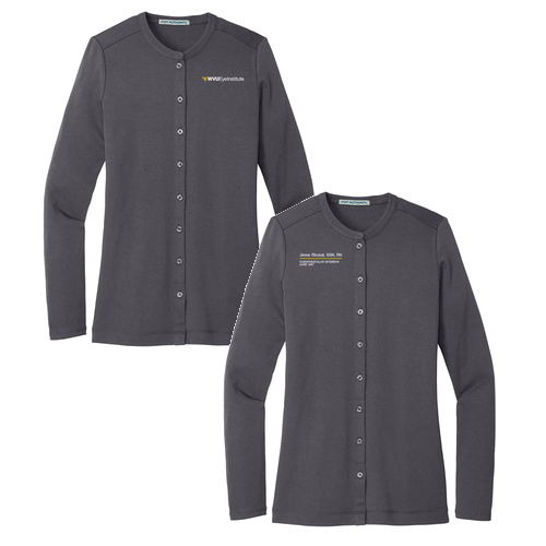 Port Authority Ladies Concept Stretch Button Front Cardigan -- Grey Smoke