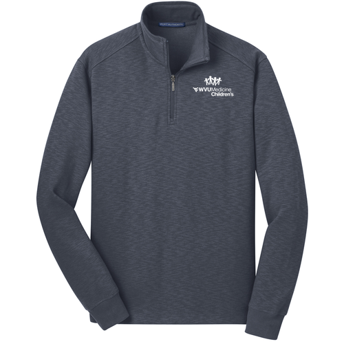 Port Authority Slub Fleece Quarter Zip Pullover -- Slate Grey