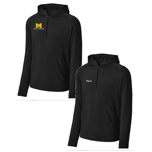 Mens/Unisex Sport-Tek Sport-Wick Stretch 1/2-Zip Hoodie -- Black