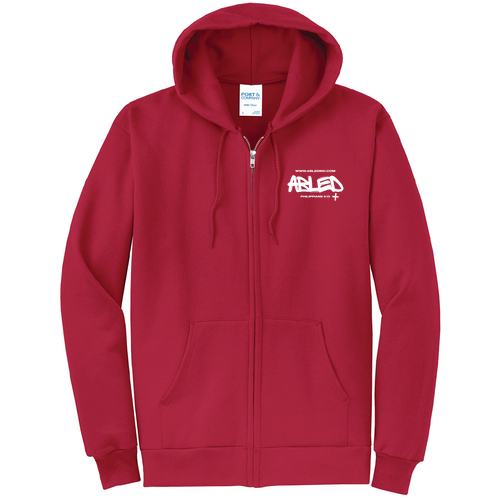 Port and Company Classic Full Zip Hooded Sweatshirt -- Heather Red