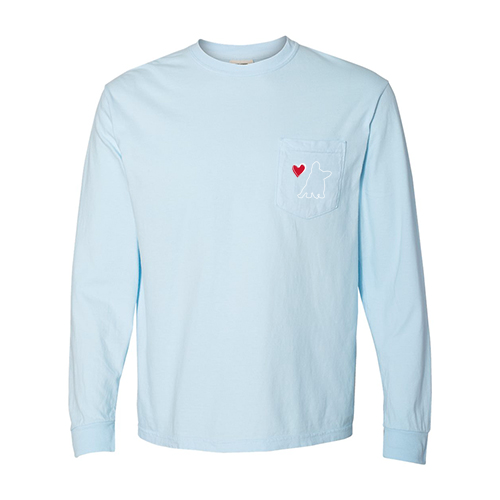 Comfort Colors Adult Long Sleeve Pocket Tee -- Chambray