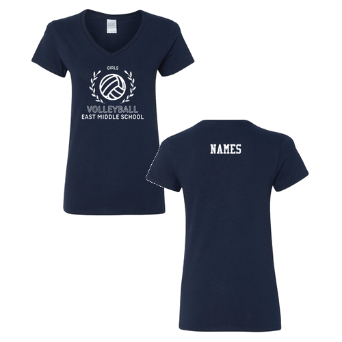 Gildan Heavy Cotton Ladies' V-Neck Tee -- Navy