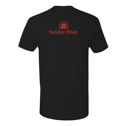 Sunday River Logo 2 Red Ink -- Short Sleeve Black