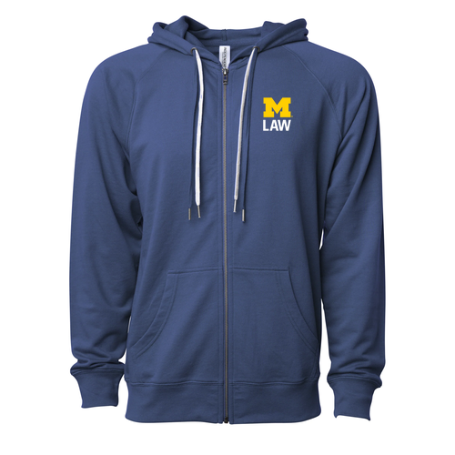 Independent Trading Icon Unisex Lightweight Terry Full-Zip Hooded Sweatshirt -- Indigo