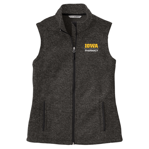 Port Authority Ladies Sweater Fleece Vest -- Black Heather