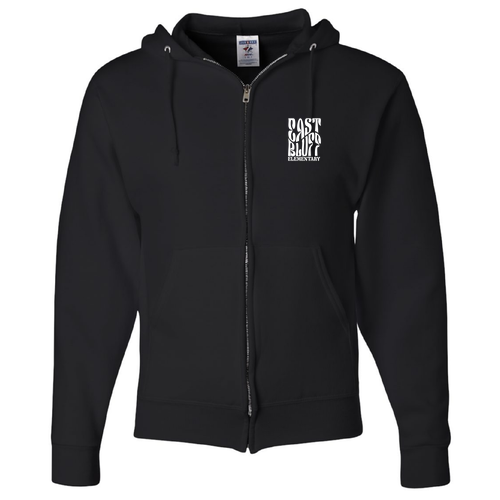 Jerzees Full Zip Hooded Sweatshirt -- Black