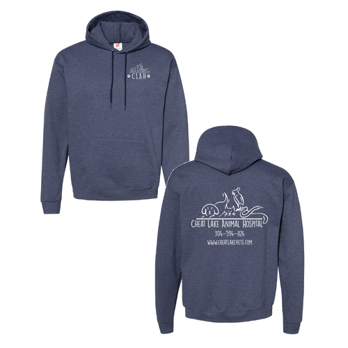 Hanes 7.8 Oz., 50/50 Comfort Blend Fleece Pullover Hood Adult -- Heather Navy