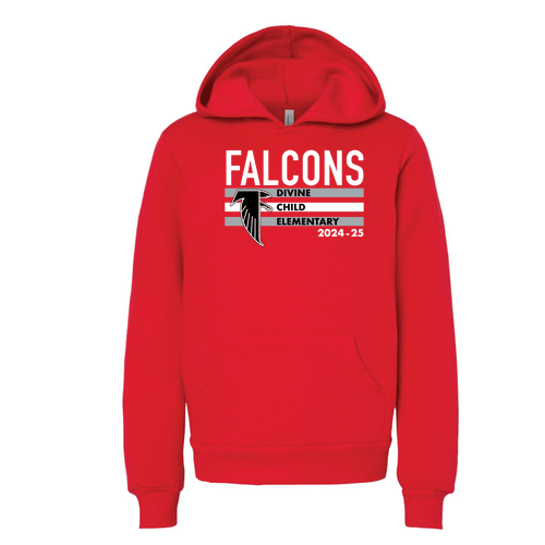 Youth Bella Canvas Soft Sponge Fleece Hoodie -- Red
